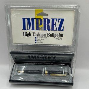 Vintage Impenrez High Fashion Ballpoint Pen 23.5 Kt. Gold Plated Refillable In P